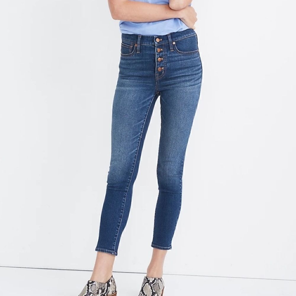 Madewell 9" Mid Rise Skinny Crop Jean Button Fly
